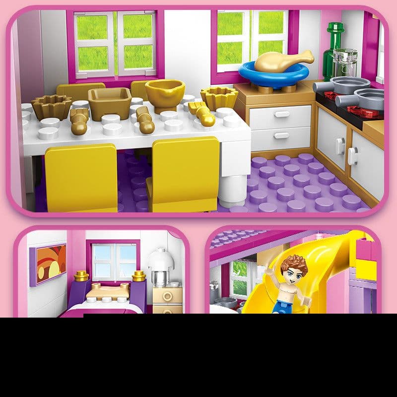 image-Summer Villa Play House Children's Educational Building Blocks Toys