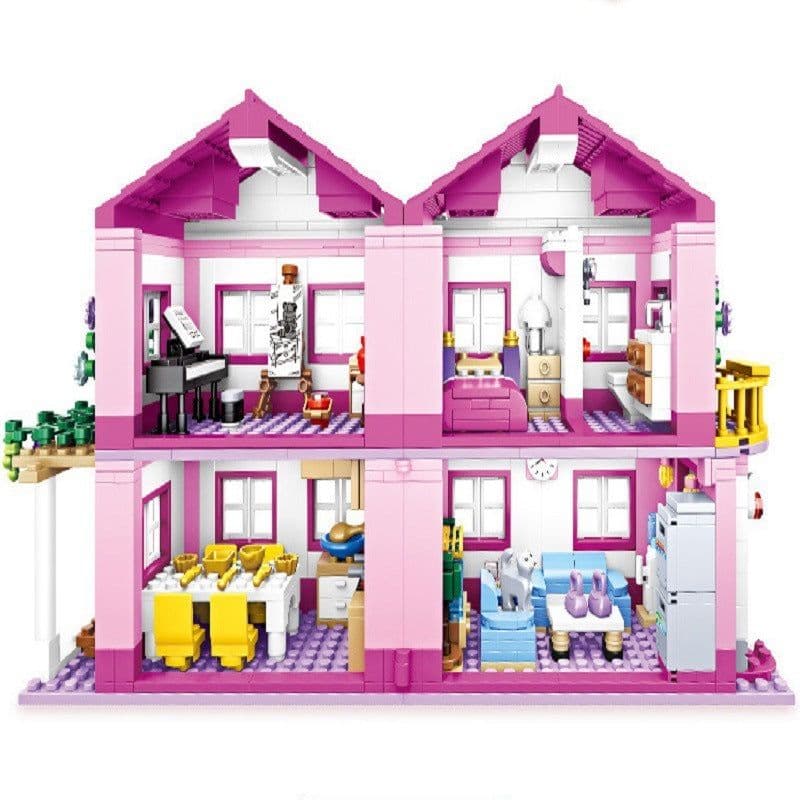 image-Summer Villa Play House Children's Educational Building Blocks Toys