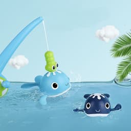 image-Wind-up Swimming Whale Clockwork Water Play Children's Toy
