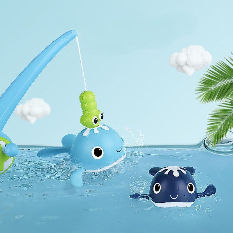 image-Wind-up Swimming Whale Clockwork Water Play Children's Toy