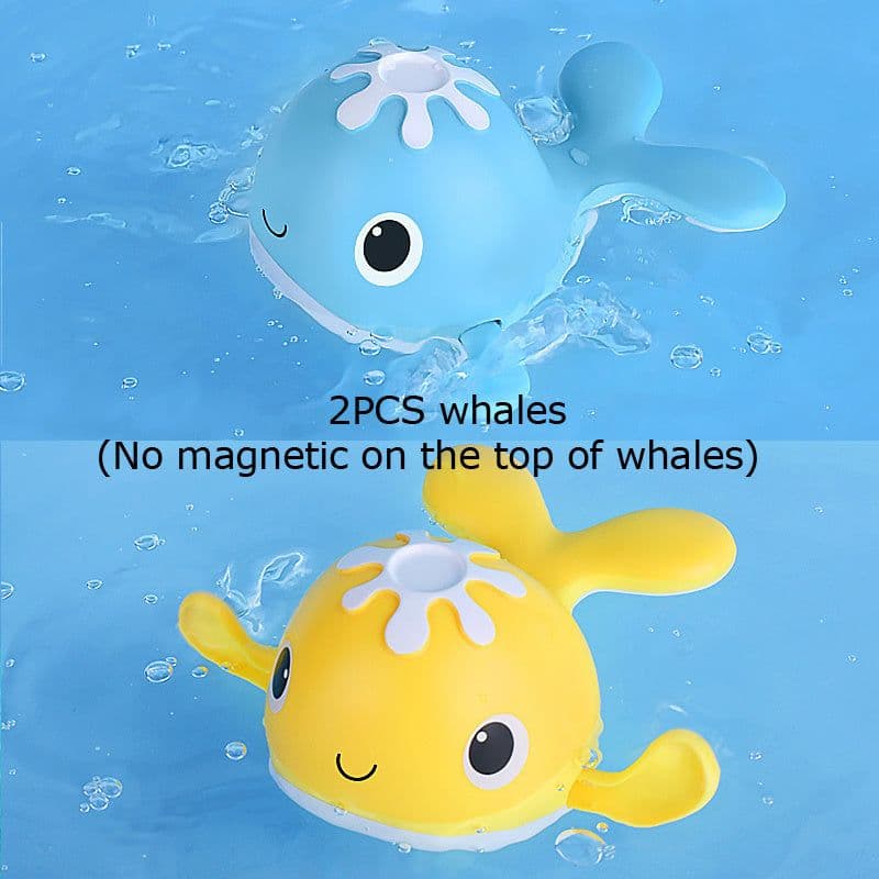 image-Wind-up Swimming Whale Clockwork Water Play Children's Toy