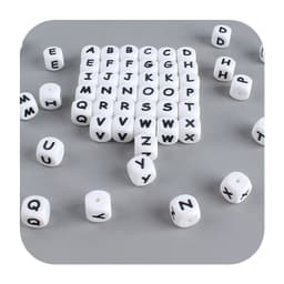 image-12mm Baby Products 26 Silicone English Alphabet Beads Teeth Accessories