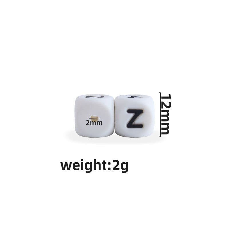 image-12mm Baby Products 26 Silicone English Alphabet Beads Teeth Accessories