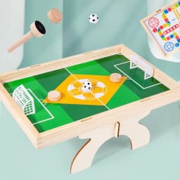 image-Wooden Tabletop Football Children's Educational Double Toy