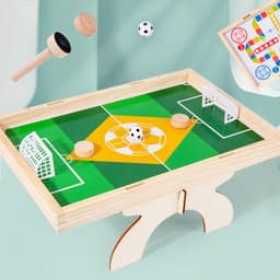 image-Wooden Tabletop Football Children's Educational Double Toy