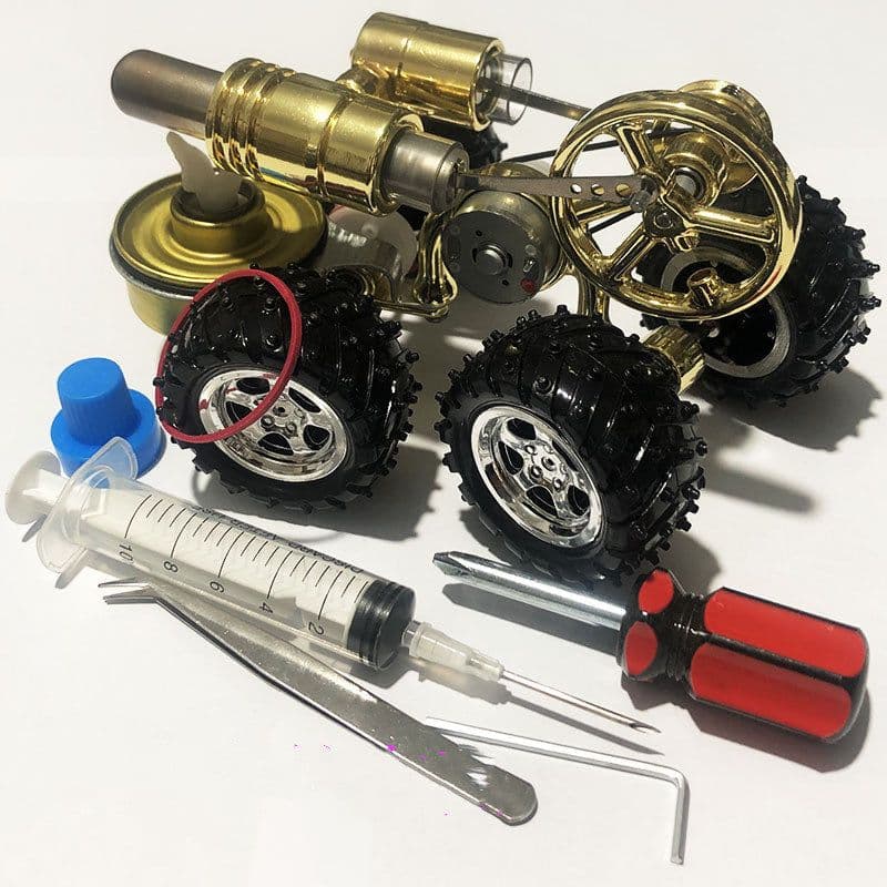 image-Stirling Engine Miniature Model External Combustion Power Car
