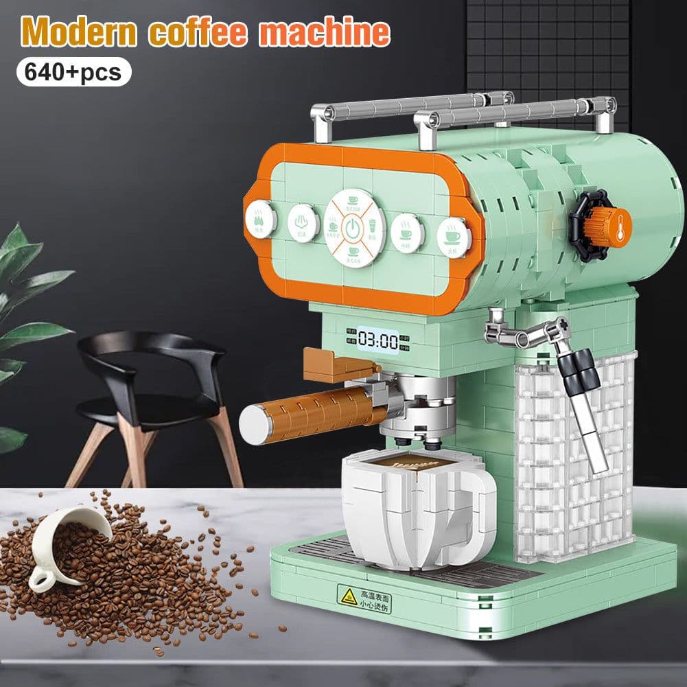 image-Coffee Machine Creative Model Assembled Building Blocks Toy
