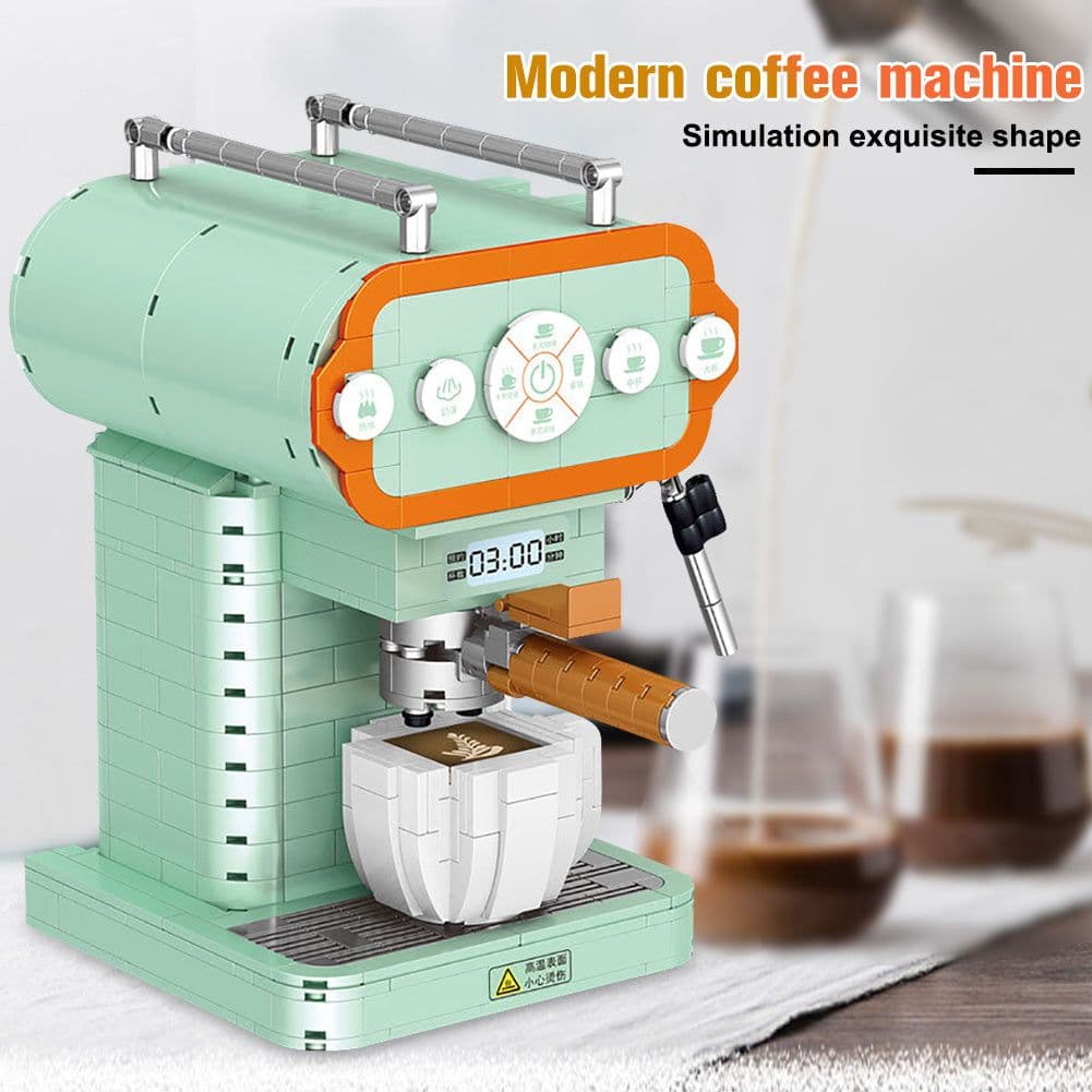 image-Coffee Machine Creative Model Assembled Building Blocks Toy