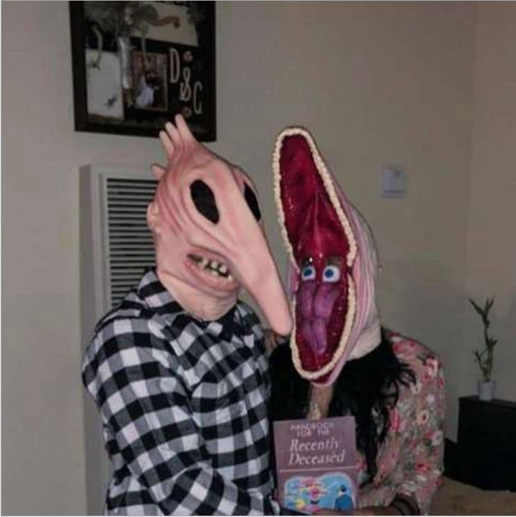 image-Halloween Devil Mask Trick Adam And Barbara