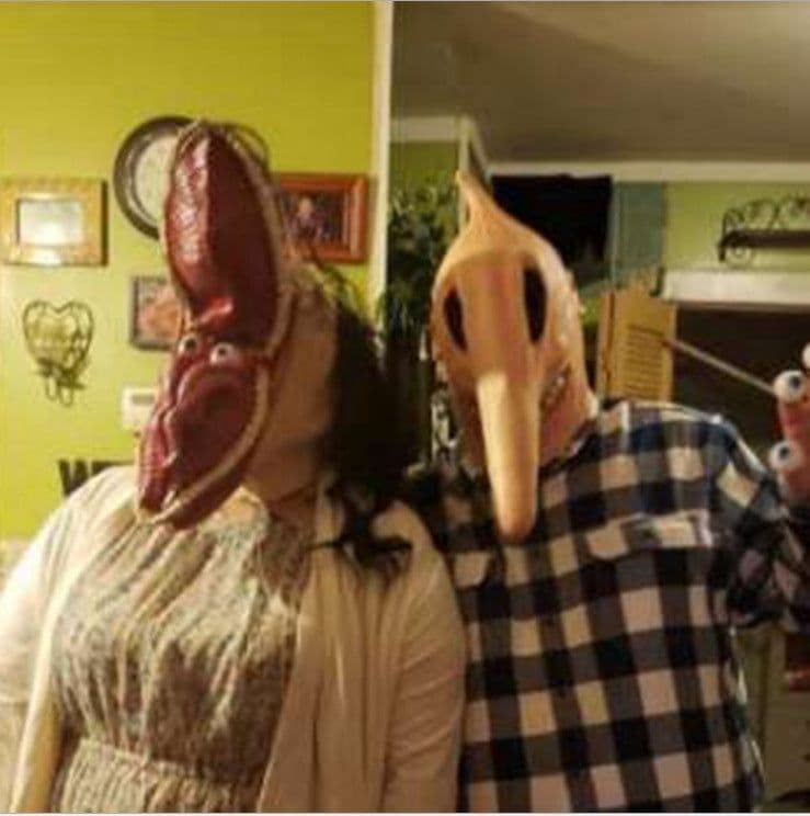 image-Halloween Devil Mask Trick Adam And Barbara