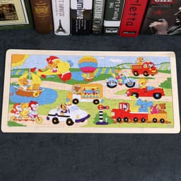 image-Children's Wooden Puzzle 96 Pieces Cartoon Animal Puzzle Toy