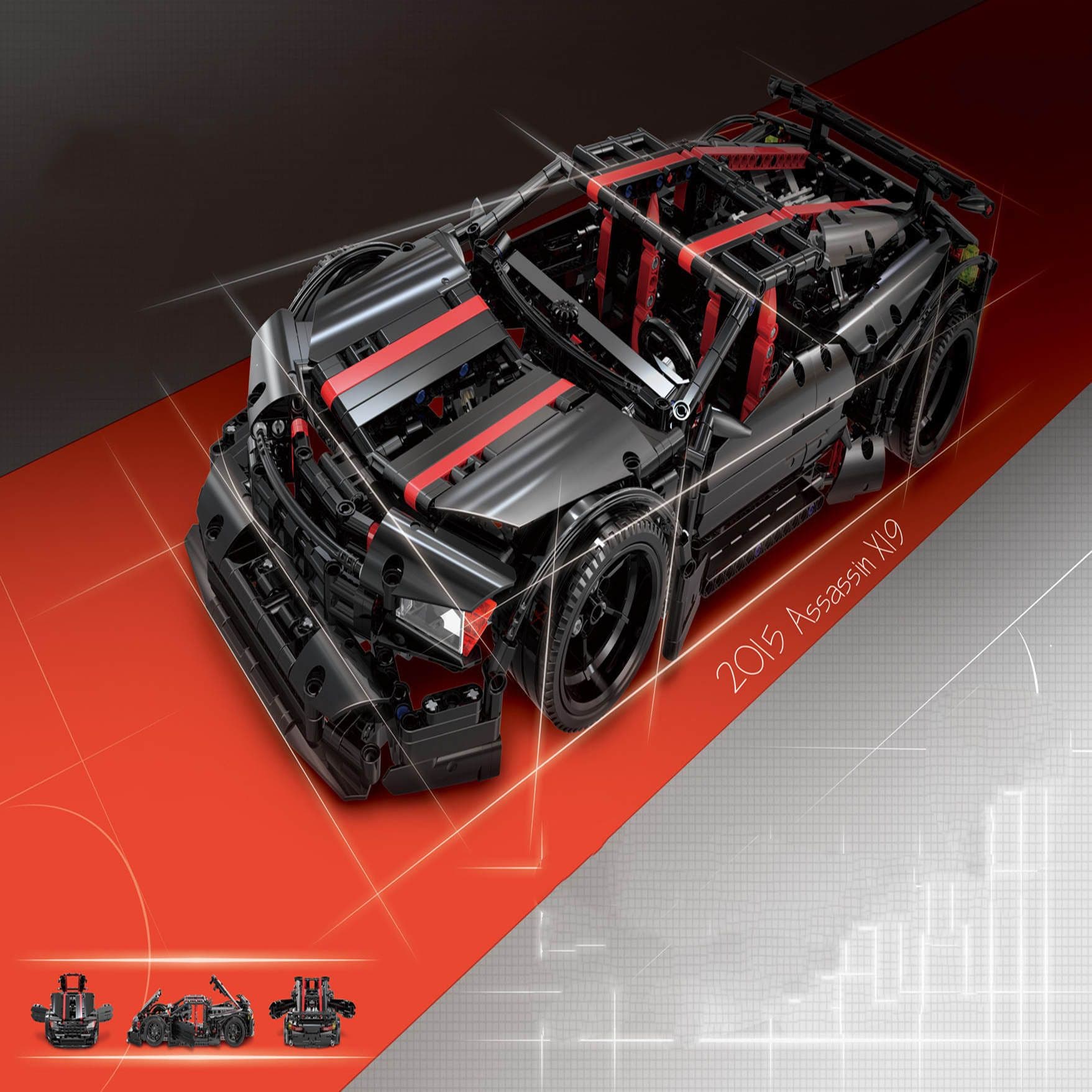 image-Sports Car Model Children's Assembled Educational Building Blocks Toy