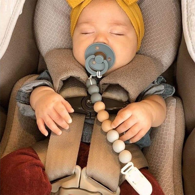 image-Baby Soothing Molar Stick Silicone Pacifier Chain With Clip