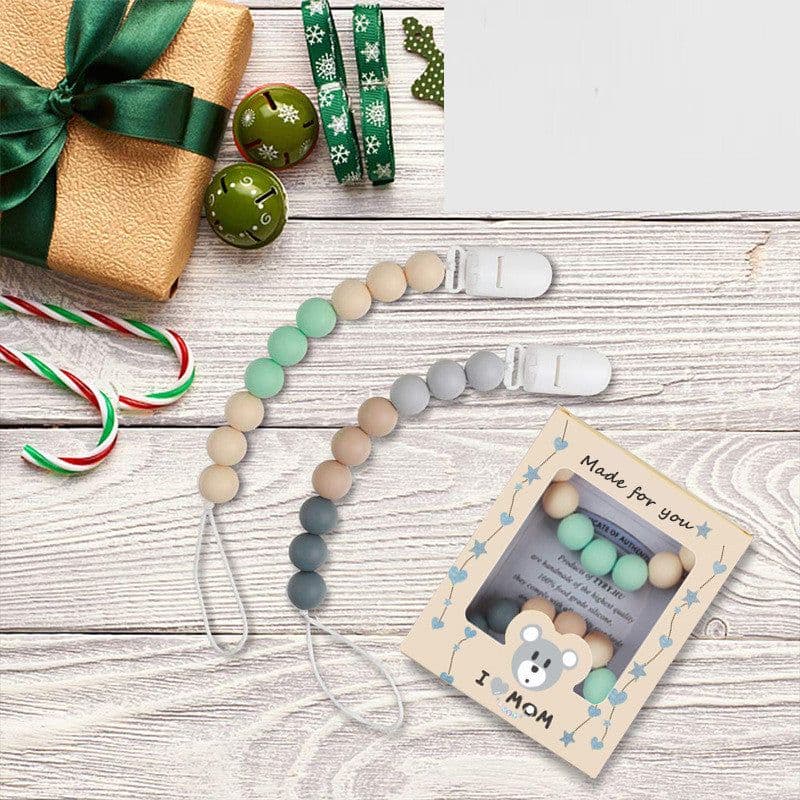 image-Baby Soothing Molar Stick Silicone Pacifier Chain With Clip
