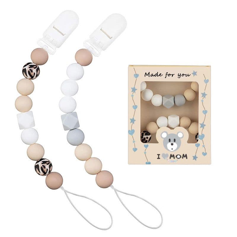 image-Baby Soothing Molar Stick Silicone Pacifier Chain With Clip