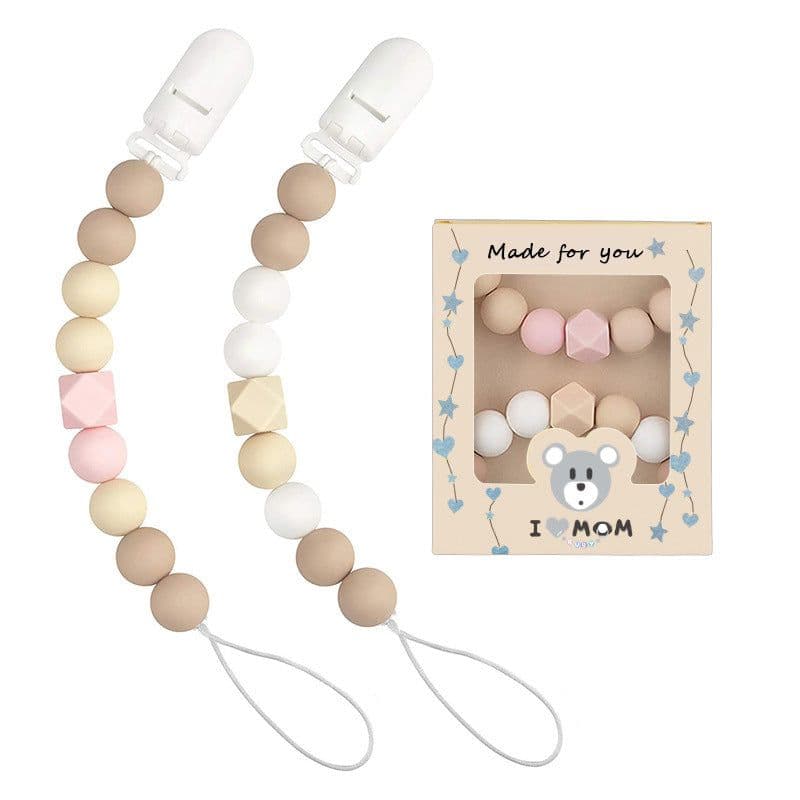 image-Baby Soothing Molar Stick Silicone Pacifier Chain With Clip