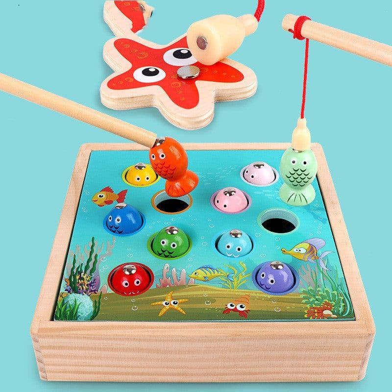 image-Children's Wooden Magnetic Fishing Girl Boy Baby Educational Toy