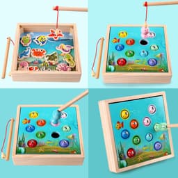 image-Children's Wooden Magnetic Fishing Girl Boy Baby Educational Toy
