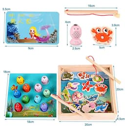 image-Children's Wooden Magnetic Fishing Girl Boy Baby Educational Toy