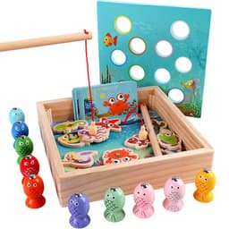 image-Children's Wooden Magnetic Fishing Girl Boy Baby Educational Toy