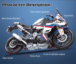 image-Retro Motorcycle Model Track Building Blocks Boys Toys