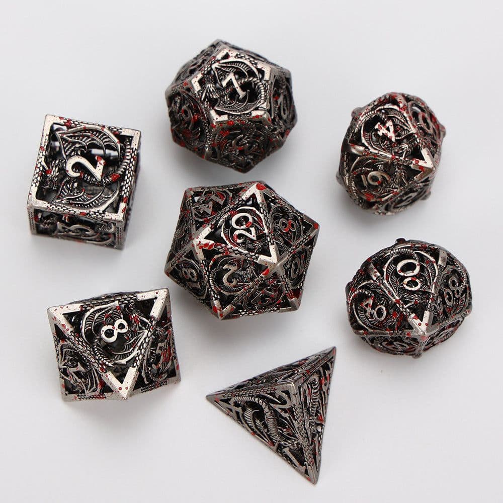 image-Dragon Hollow Board Game Running Group Multi-faceted Metal Dice