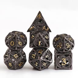 image-Dragon Hollow Board Game Running Group Multi-faceted Metal Dice
