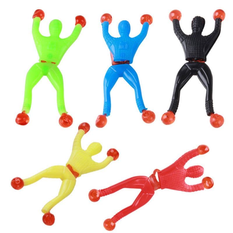 image-20pc Small Sticky Man Climb On The Wall Children Toys Stick Man Bendy Toy Wall Climbing Man