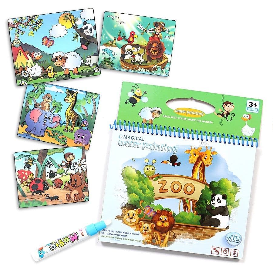 image-Early Education Clear Water Painting Life Common Sense Digital English Anime Water Album Graffiti Water Painting Book Color Filling Color Applying Books