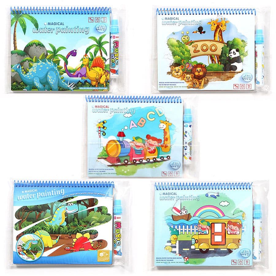 image-Early Education Clear Water Painting Life Common Sense Digital English Anime Water Album Graffiti Water Painting Book Color Filling Color Applying Books