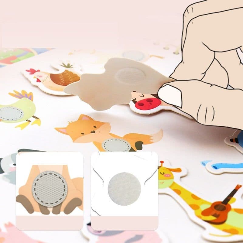 image-Intelligence Toys Children's Busy Book Baby Early Education Perception Book Velcro Puzzle