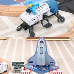 image-Children's Wooden Electric Track Small Train Assembly Toy Set