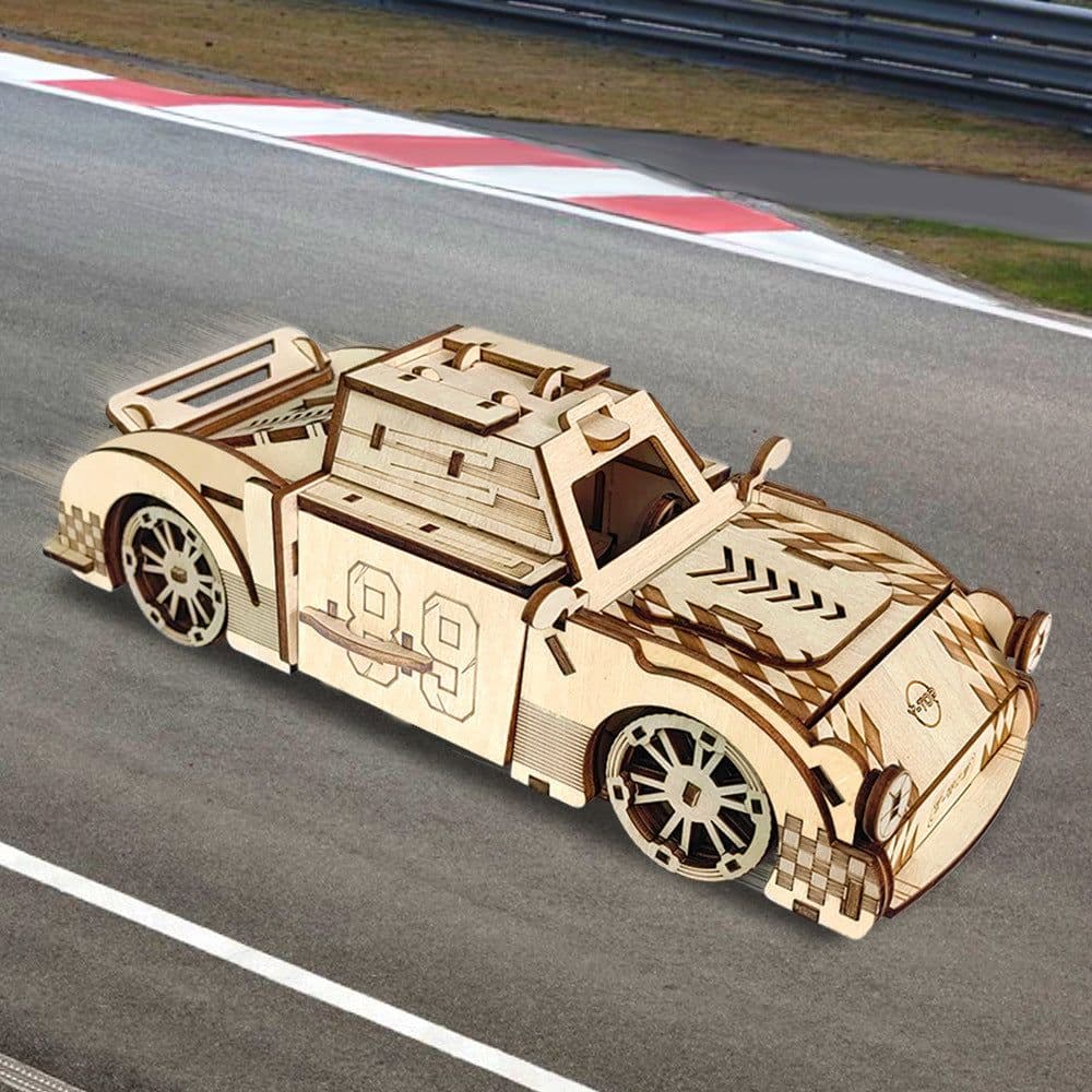 image-Handmade DIY Wooden Sports Car Model 3D Puzzle Puzzle