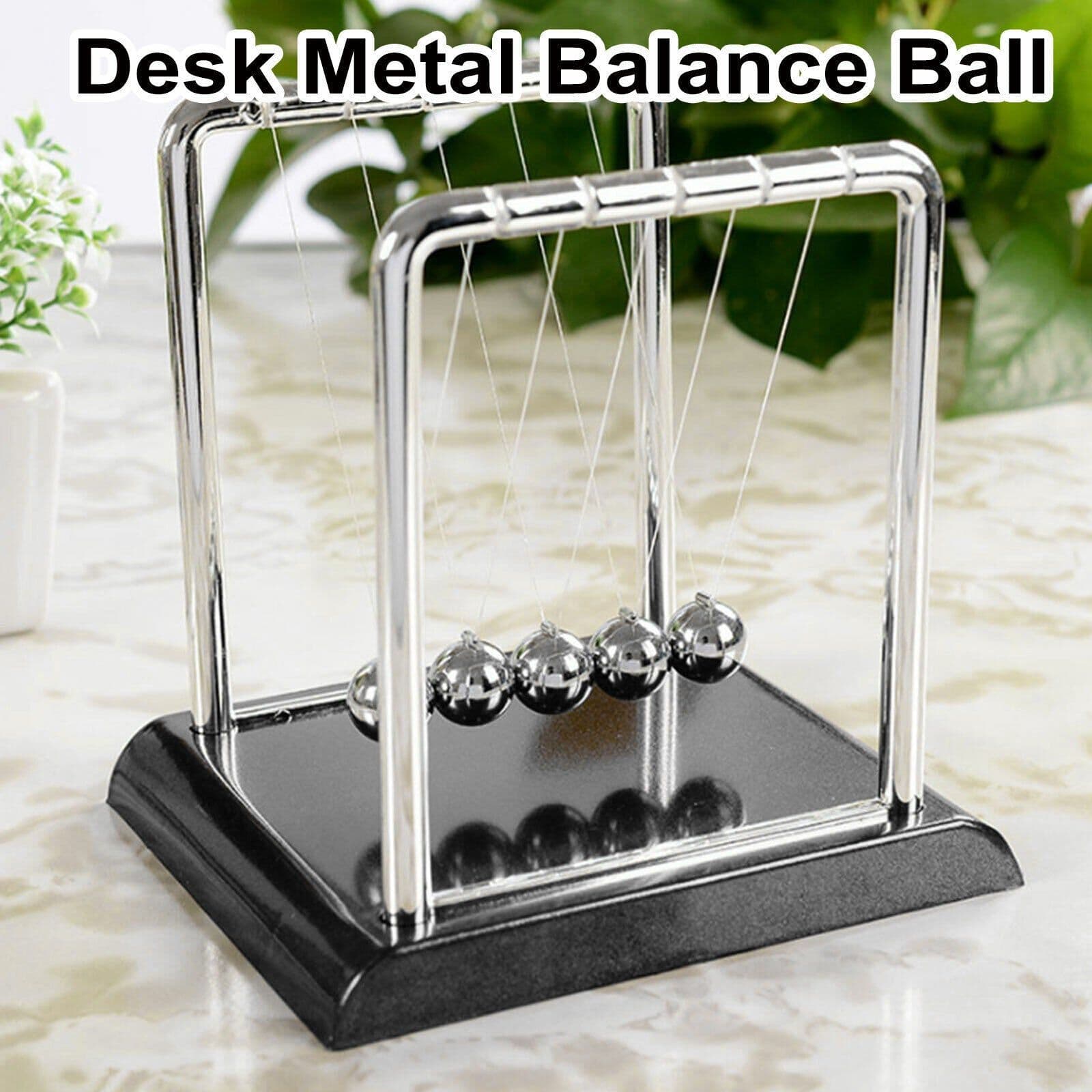 image-Newtons Cradle Steel Balance Ball Physics Science Pendulum Early Development Educational Desktop Toy Gift Office DecorationNewtons Cradle Pendulum Balance Ball Perpetual Motion Physics Decor Gift