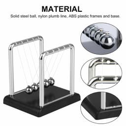 image-Newtons Cradle Steel Balance Ball Physics Science Pendulum Early Development Educational Desktop Toy Gift Office DecorationNewtons Cradle Pendulum Balance Ball Perpetual Motion Physics Decor Gift