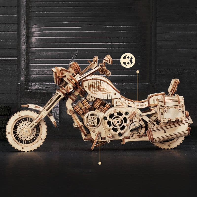 image-Cruise Motorcycle Manual Diy Wooden Assembly Model Decompression Toy