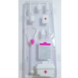 image-15 Pieces Children's Doll Medical Tools Play House Set With Pets, Plastic Toys, Furniture Accessories 465g