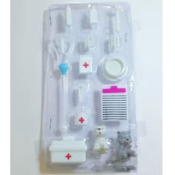image-15 Pieces Children's Doll Medical Tools Play House Set With Pets, Plastic Toys, Furniture Accessories 465g