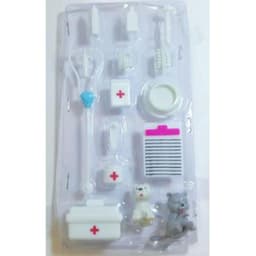 image-15 Pieces Children's Doll Medical Tools Play House Set With Pets, Plastic Toys, Furniture Accessories 465g