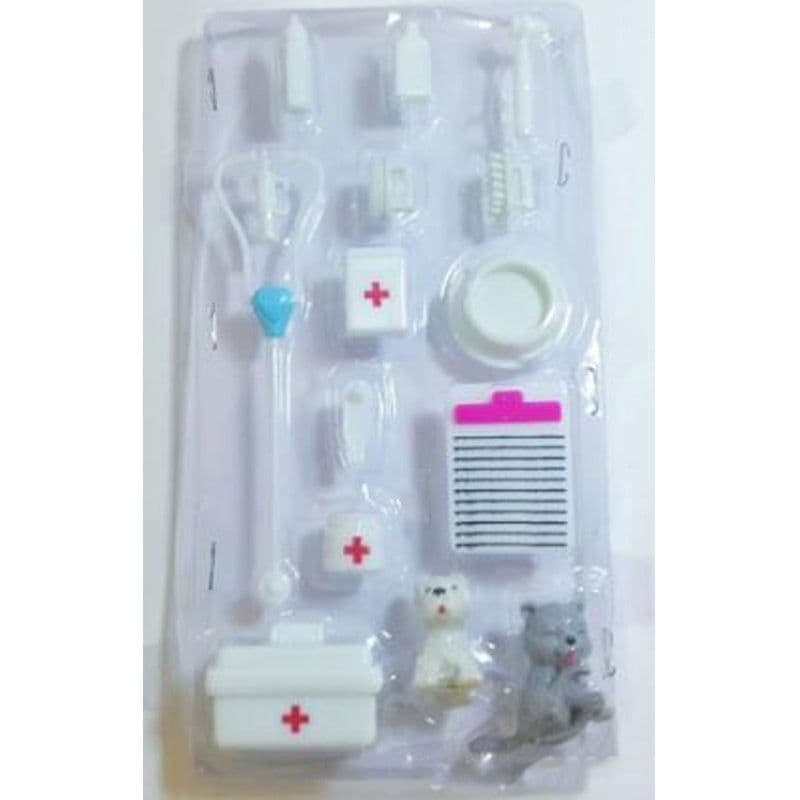 image-15 Pieces Children's Doll Medical Tools Play House Set With Pets, Plastic Toys, Furniture Accessories 465g