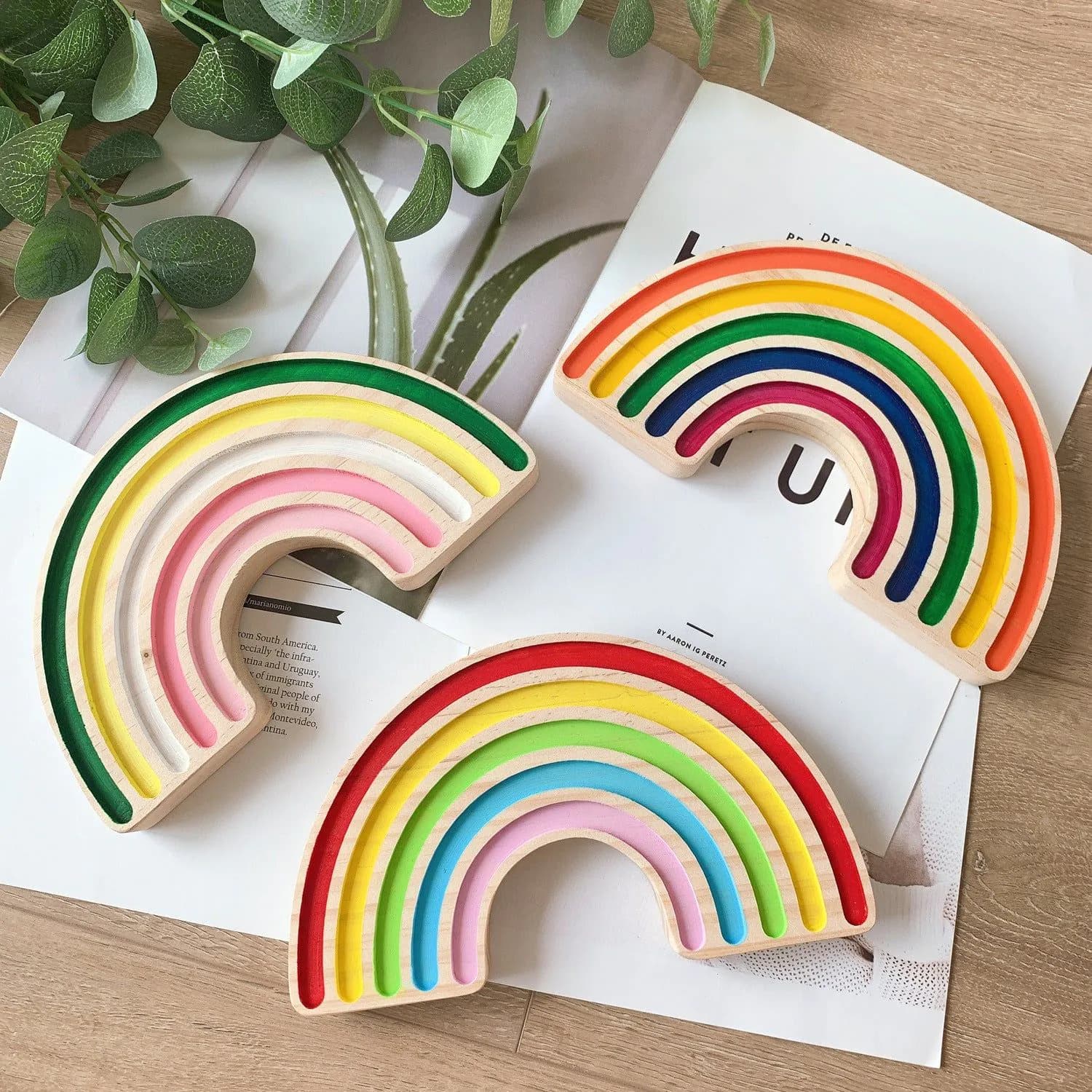 image-Home Home Decor Rainbow Building Blocks Crafts Children's Room Decoration