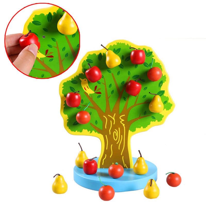 image-Magnetic Happy Orchard Fruit Tree Puzzle Mathematics Kindergarten Montessori Early Education Toys