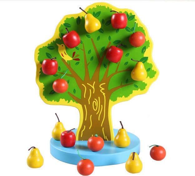 image-Magnetic Happy Orchard Fruit Tree Puzzle Mathematics Kindergarten Montessori Early Education Toys
