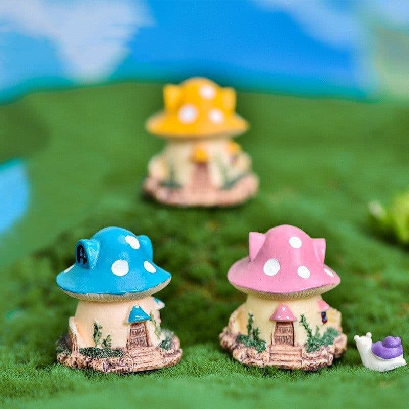image-Mushroom House Micro Landscape Decoration Resin Artifact Villa House