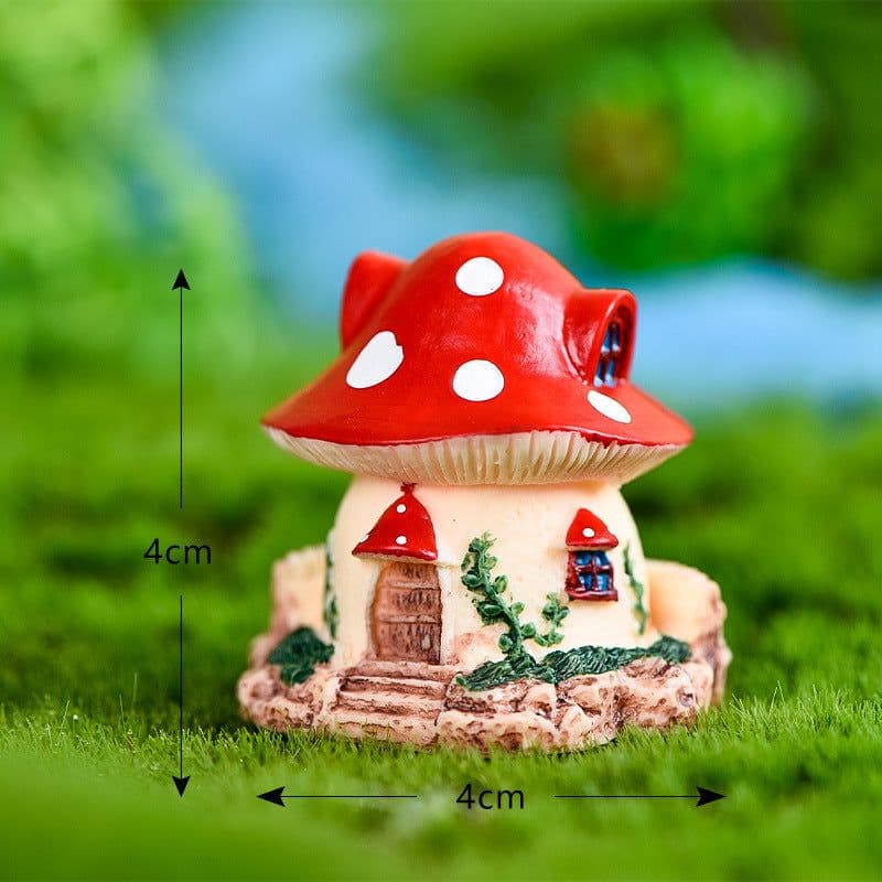 image-Mushroom House Micro Landscape Decoration Resin Artifact Villa House