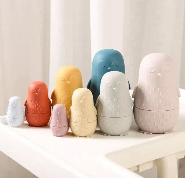 image-Penguin Silicone Puzzle Toy Assembled Matryoshka Doll