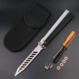 image-Aluminum Alloy Integrated Handle Swinging Knife Butterfly Knife Does
