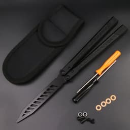 image-Aluminum Alloy Integrated Handle Swinging Knife Butterfly Knife Does