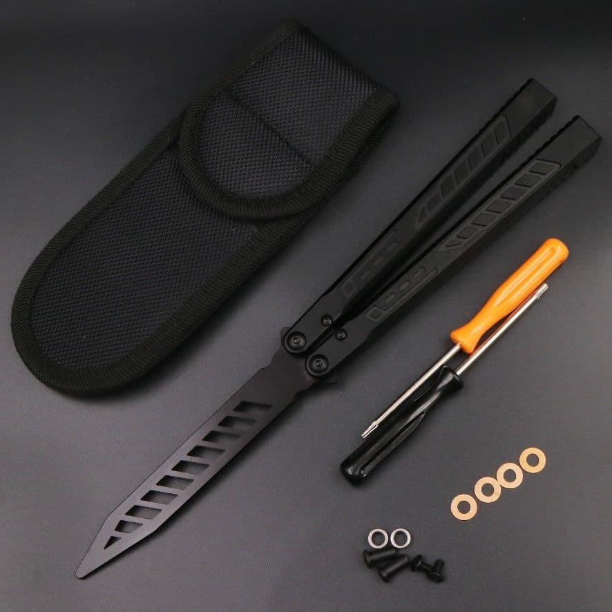 image-Aluminum Alloy Integrated Handle Swinging Knife Butterfly Knife Does