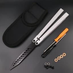 image-Aluminum Alloy Integrated Handle Swinging Knife Butterfly Knife Does